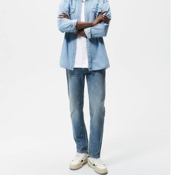 Zara Men's Straight Leg Distressed Button Fly Denim Jeans 30 x 30 - Picture 12 of 12